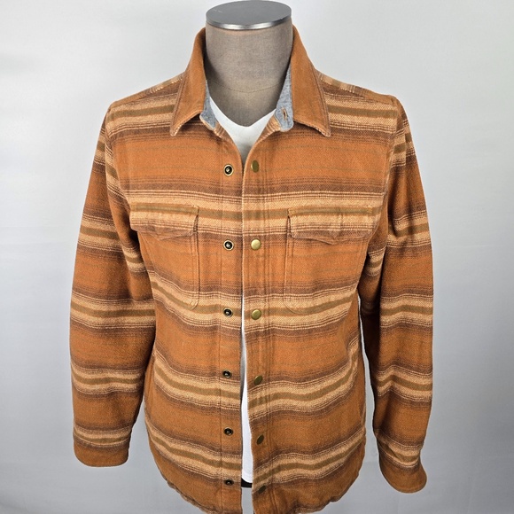 Toad&Co Other - TOAD & CO- Mojac Dos Lined Shirt Jacket Mens Large Flannel Terracotta Stripe